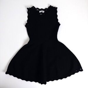 Milly Minis Skater Dress Kids 5-6 Black Scalloped Sleeveless Fit and Flare